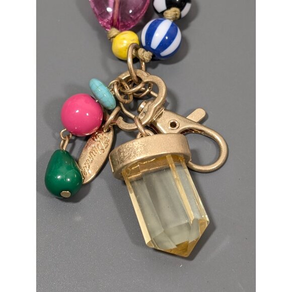 Plunder Beaded Chunky Multi‎ Color Necklace Keychain ID Badge Holder Long Boho - Picture 2 of 8